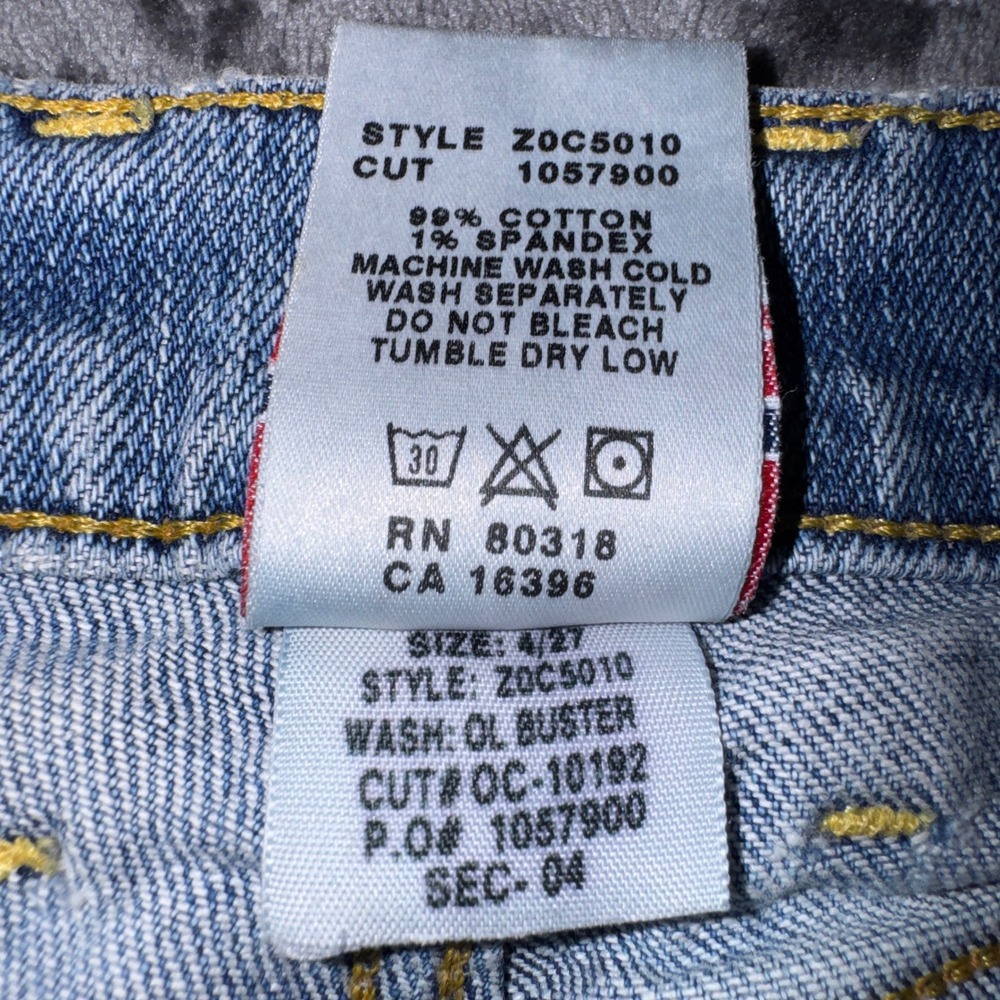 Lucky Brand Lil Maggie Jeans 4/27 Blue Flare Low Rise Button Fly Z0C5010 - Picture 7 of 14